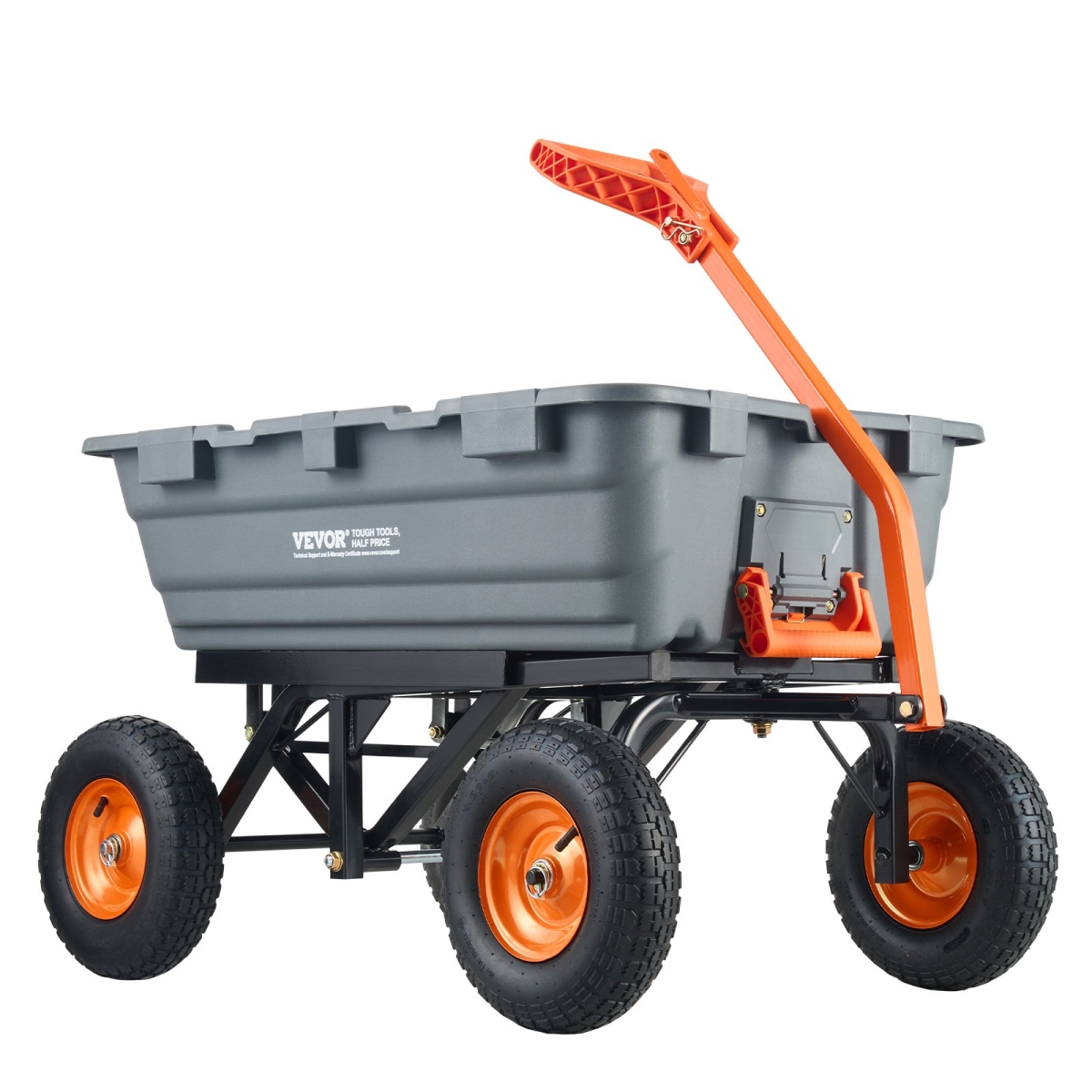 SLZXTC1500B0FP7ZKV0 1500 lbs Capacity Poly Garden Dump Cart with Easy to Assemble Steel Frame