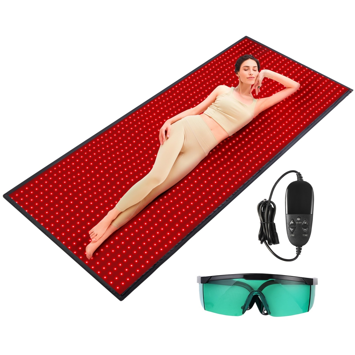 Picture of Vevor HGZLDQSD2D003T37RV5 Red Light Therapy Mat for Full Body - 1280 Piece