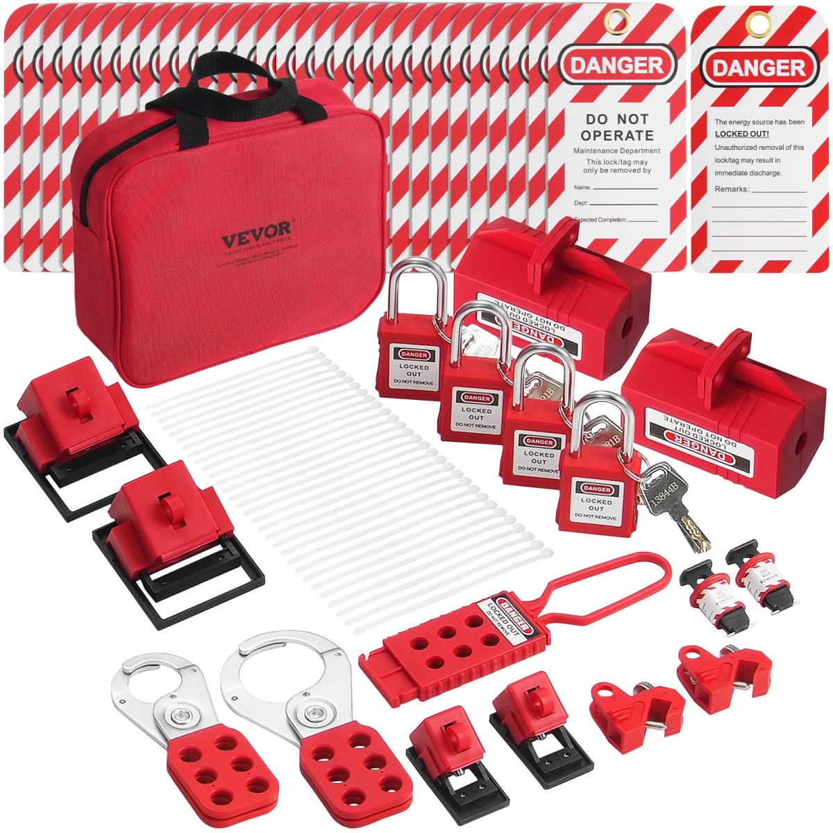 AQSJTZ47JBDGWLU0XV0 Electrical Lockout Tagout Kit - 47 Piece