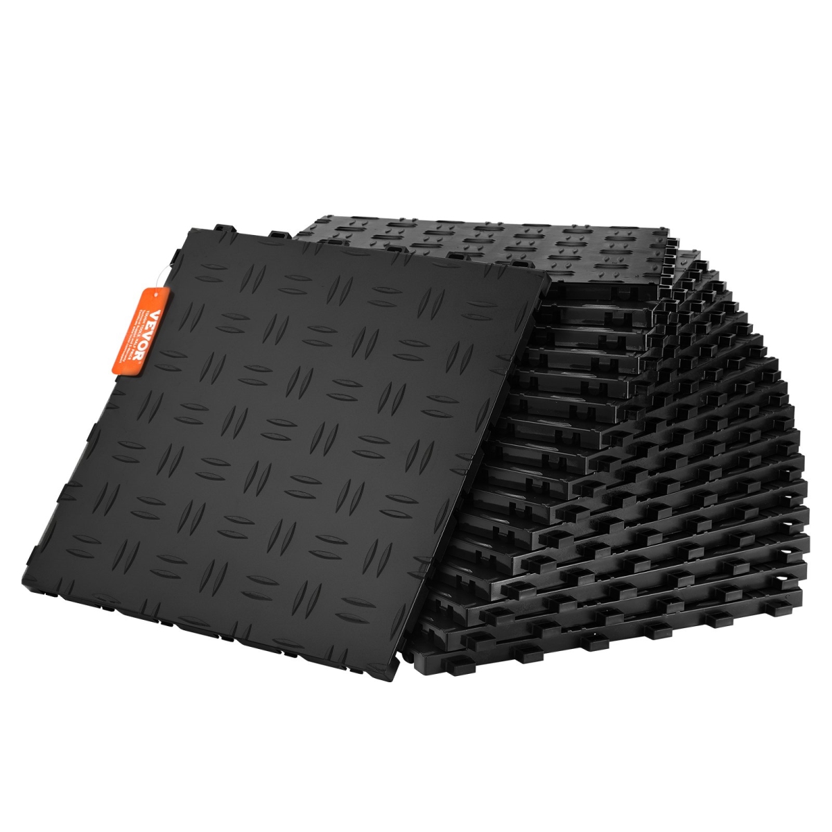 Garage Tiles Interlocking 12x12 in 50 Pack Garage Flooring Tiles Black, 50PK