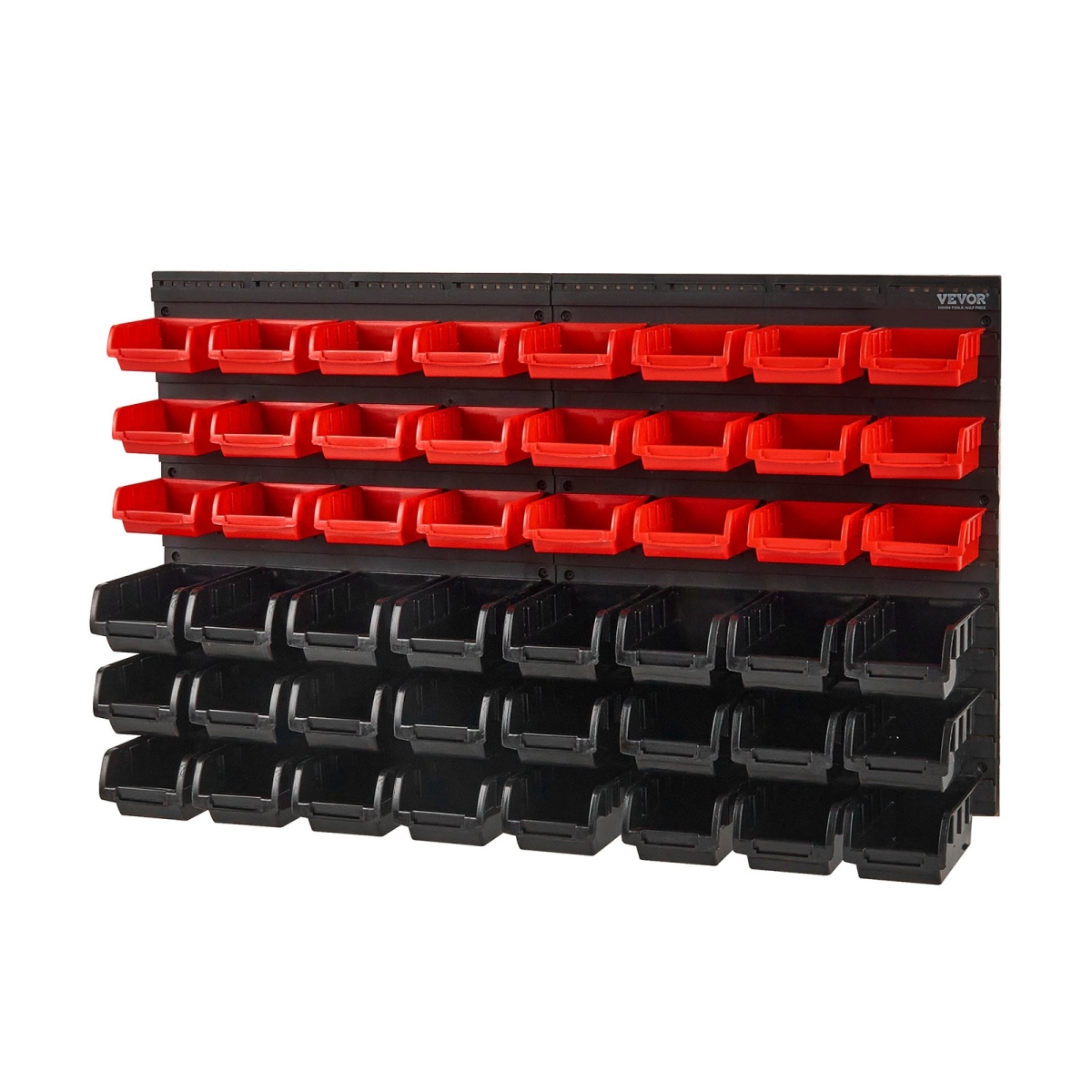 Wall Mounted Storage Bins Small Parts Organizer Garage Tool Rack 48 Bins