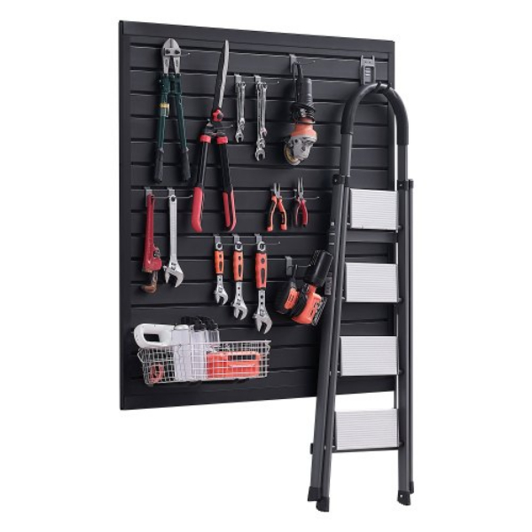 BTQBPVC16SQF1YY74V0 4 x 4 ft. Paneling PVC Garage Slat Wall with Modular Design - Black