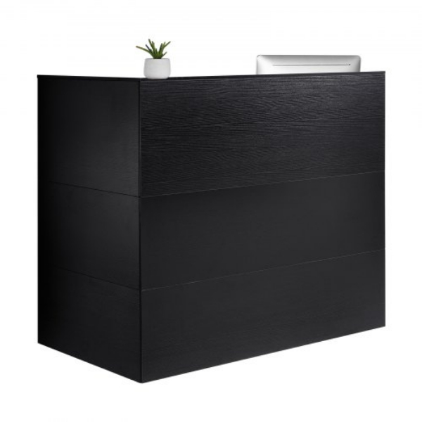 YBQTLX1CDCCJ185MFV0 55.12 in. Reception Desk L-Shaped Front Counter Office Table - Black