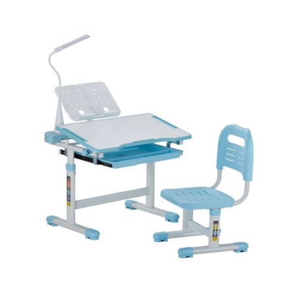 Picture of Vevor ETXXZYDTDK20K0WTBV9 Adjustable Height & Tilted Desktop Kids Chair & Desk Set Table Lamp - Blue