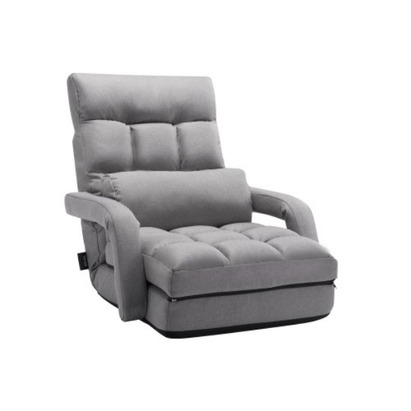 DBYZDCKYFS00BNW2KV0 5 Adjustable Position & Armrest Gaming Floor Chair - Gray