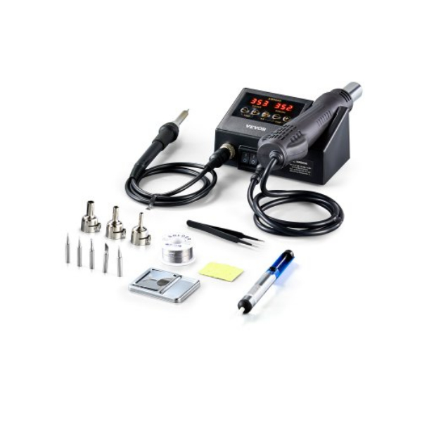 Picture of Vevor RFFXTFTLTSL7SDM7KV1 750W 2-in-1 Adjustable Temperature LED Digital Hot Air Rework & Soldering Station