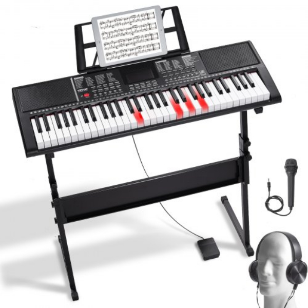 Picture of Vevor 61JBPZSMGQ619P9RUV9 61 Key Adjustable Stand Electric Portable Digital Keyboard Piano