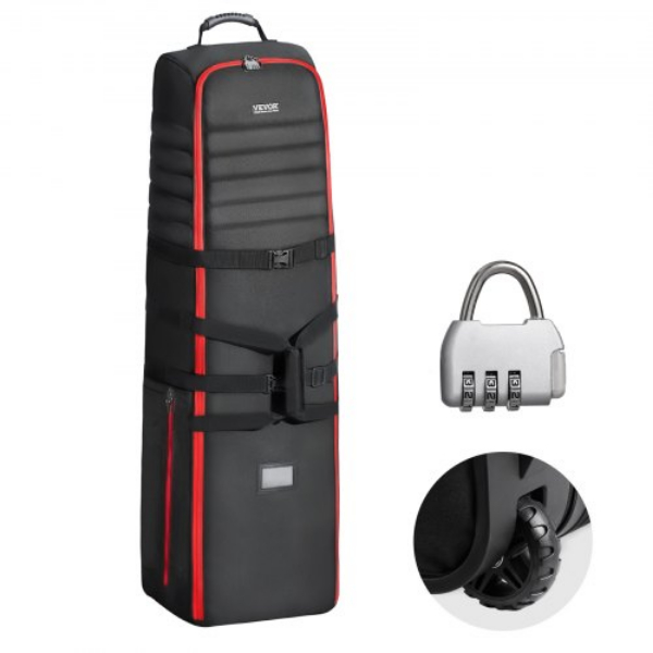 Picture of Vevor RBKRBK1000DNK8M2UV0 1000 D Nylon with Wheels Golf Club Travel Bag Luggage Case Cover