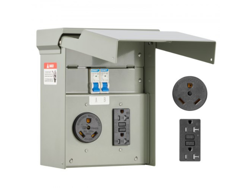 Picture of Vevor LSDYMB30A20AOG1F0V6 20-30A Temporary Power Outlet Panel RV Electrical Box