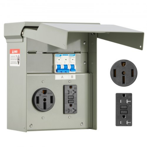 Picture of Vevor LSDYMB50A20A52J6NV6 20 50 Amp RV Electrical Temporary Power Outlet Panel Box