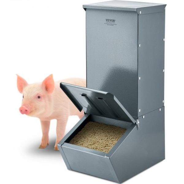Picture of VEVOR SCWSQDMZWSQ1WLRJ5V0 2.2 Bushel Metal Double Door Pig Feeding up to 5 Hogs