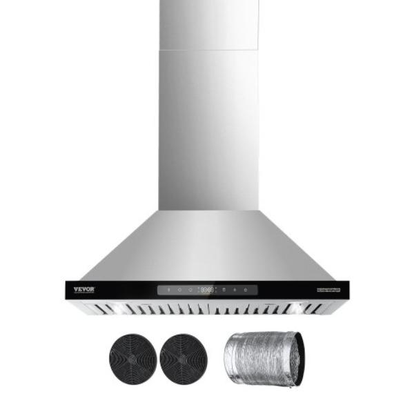 Picture of Vevor DXSCYYJ30INC26G3ZV1 30 in. Wall Mount Range Hood - 800 CFM Ceiling Vent, Gesture & Touch Control