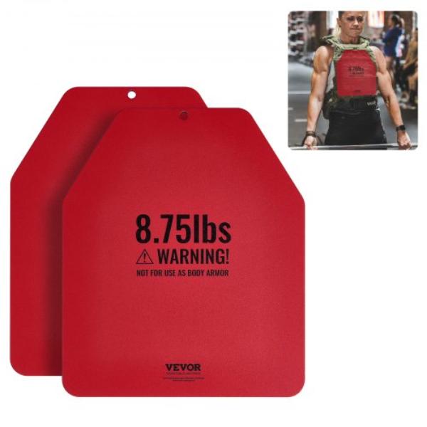 Picture of VEVOR BXGBPBSP875LPAWECV0 8.75 lbs Weight Vest Plates for Strength Training Running Workout Plates&#44; Matte Red - 2 Piece