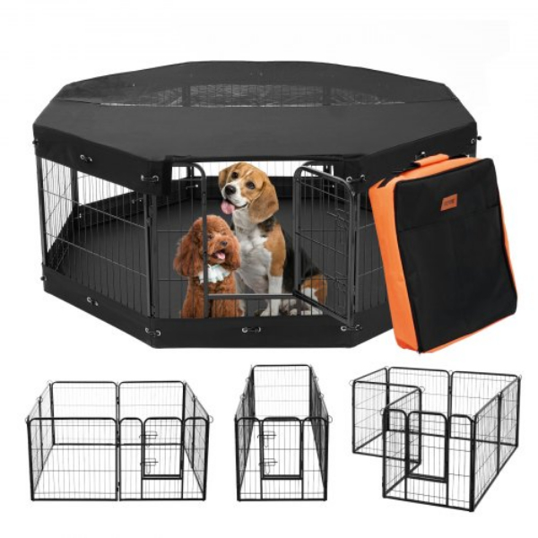 Picture of Vevor FGYDCWWLCTSDGAIYMV0 8 Panels Cover Pad Bag Foldable Metal Dog Exercise Pen
