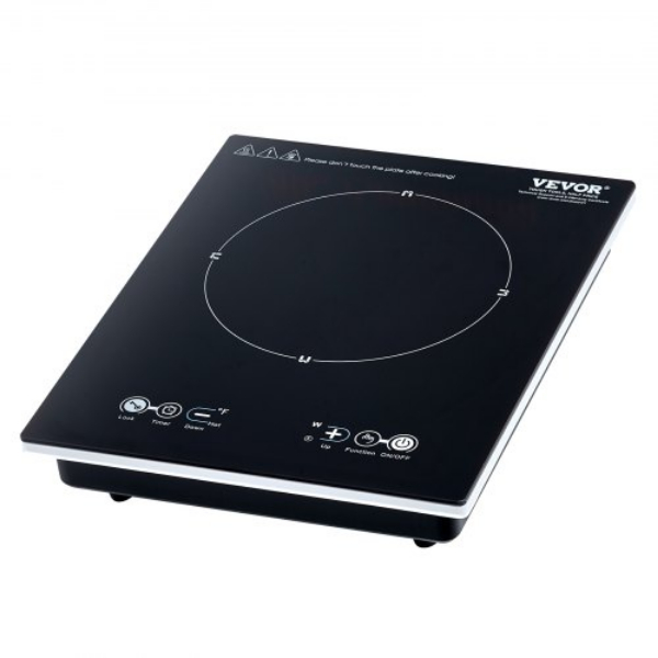 Picture of Vevor BXKTMSDCL180PEXMRV1 1800W Countertop Burner 9 Temp Levels Hot Plate Portable Induction Cooktop