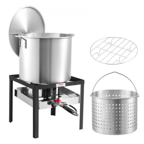 Picture of Vevor HXG100000BTUUBRQIV0 60 qt Outdoor Strainer Seafood Boiling Kit Cooking Pot