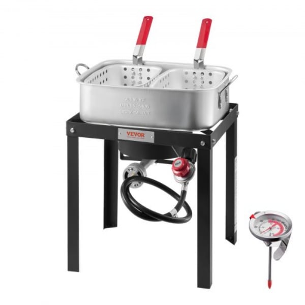 Picture of Vevor HXG58000BTU17809LV0 18 qt. Aluminum Outdoor Propane 2 Baskets Deep Fish & Wing Fryer Kit