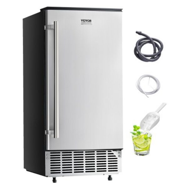 Picture of Vevor SNQRSZBJ80LBQY0EFV1 80 lbs Per Day Reversible Door Built-in Undercounter Ice Maker Machine