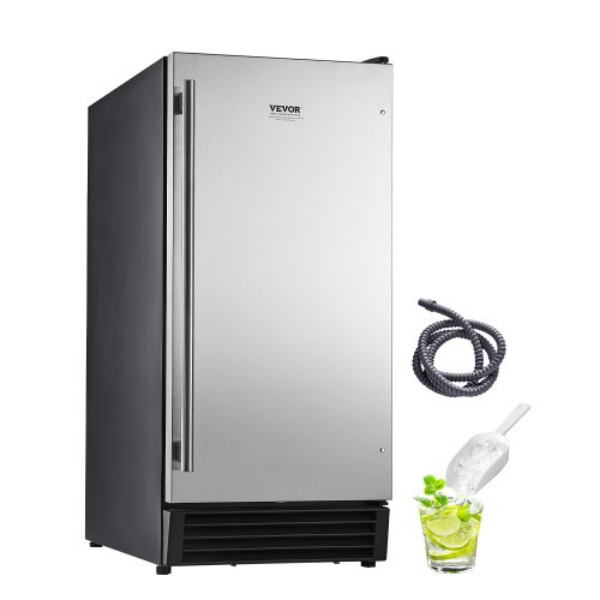 Picture of Vevor SNQRSZBJ50LBRKHUFV1 50 lbs Per Day with Drain Pump Reversible Door Undercounter Built-in Ice Maker Machine