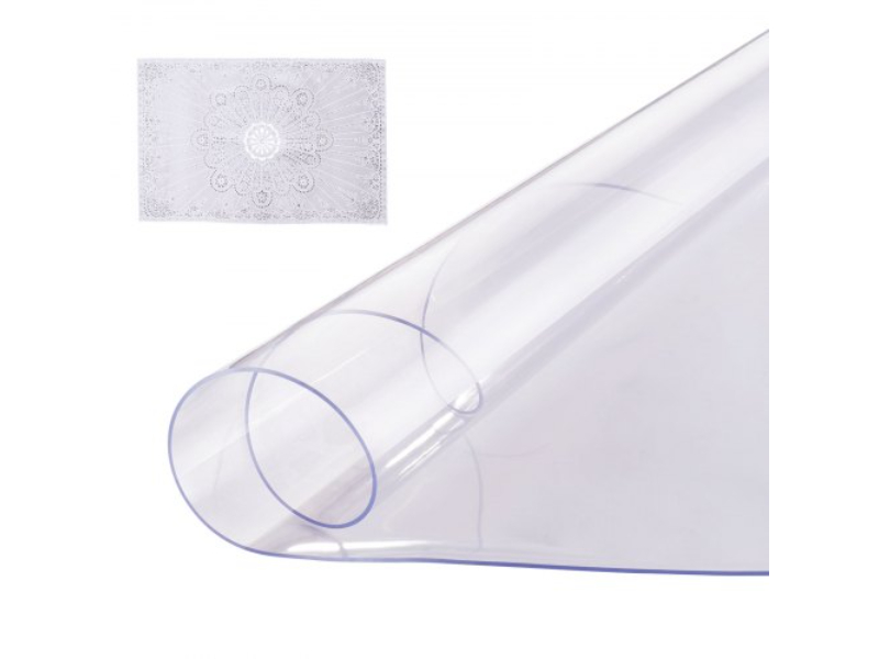 YXPVCZB48X48UGUKXV0 48 in. 2.0 mm Thick Round Plastic PVC Table Protector - Clear