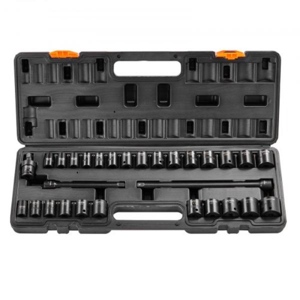Picture of Vevor CJTTZJ1CRV299EO2EV0 0.37 in. 6-Point Drive Bit Ratchet Tool Kit Impact Sockets Set - 29 Piece