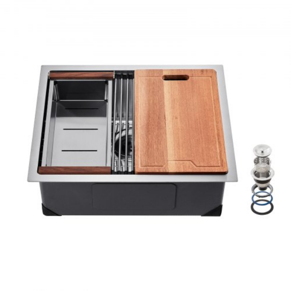 Picture of Vevor QRSSCTXPDC23XE9REV0 23 in. Undermount Single Bowl Drop-in Basin Stainless Steel Bar Kitchen Sink