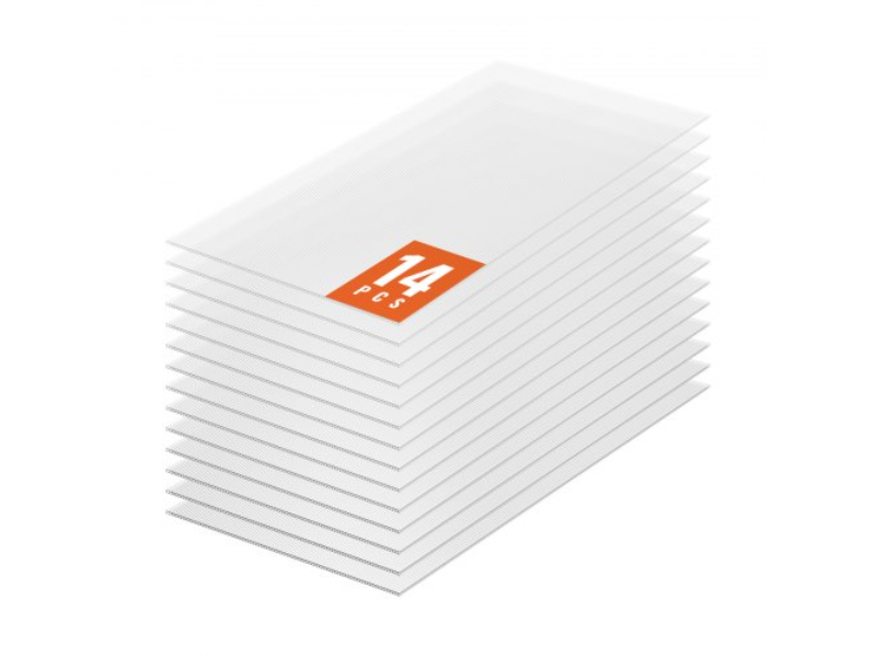 SLWDBBSTM4FTQ7QHRV0 2 ft. x 4 ft. x 0.16 in. Polycarbonate Greenhouse Panels Roof Sheets, White & Transparent - Pack of 14