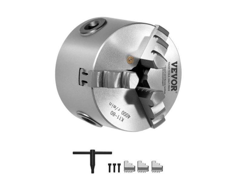 Picture of Vevor SZKP3YC3GKZ0S8BRGV0 3 in. 3-Jaw Self-Centering Lathe Chuck for Drilling Milling Machine 3D Printer