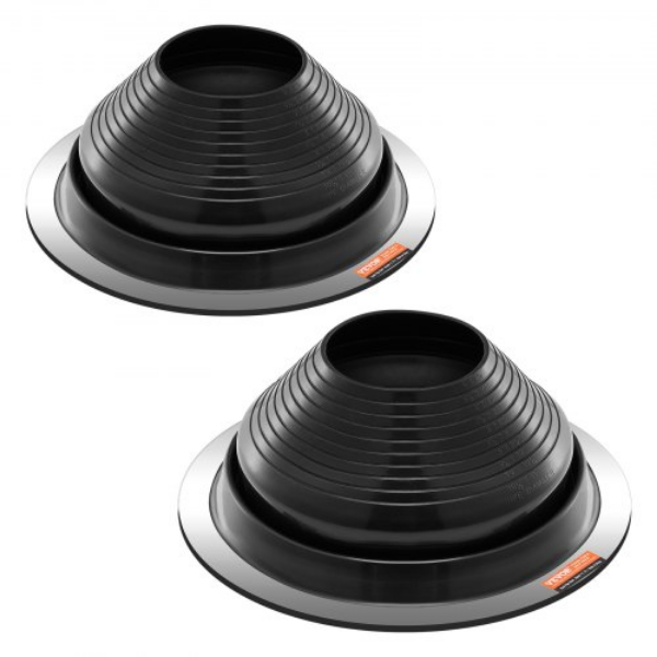 WDGDTGHSEDPMXQLFSV0 6 - 11 in. EDPM High Temperature Flashing Boots Metal Roof Pipe, Black - 2 Piece