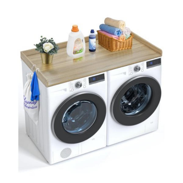 XYTM54INCHXM3W0PHV0 Royxen Solid Wood Laundry Countertop for Front-Loaded Washing Machine & Dryer- Oak