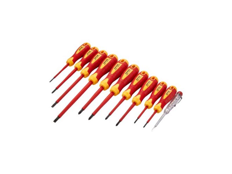 Picture of Vevor JYGJTZ11PCSJNBR6KV0 1000V Insulated Screwdriver Tool Set for Electricians&#44; Black & Yellow - Red - 11 Piece