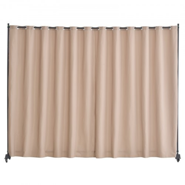 BLPF96120INCE5PIQV0 96 x 120 in. Portable Panel Room Divider with Wheels Curtain Stand, Brown