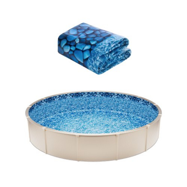 YCNCROUND27FDDQ90V0 27 ft. 54 in. Wall Height Round Durable Overlap Style Pool Liner
