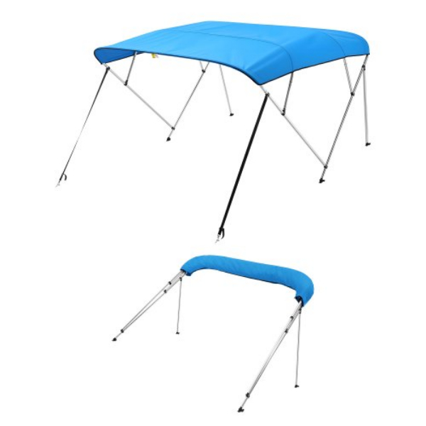 Picture of Vevor 4GCYZYP96677Y2Y2WV0 96 x 67 -72 x 54 in. 4 Bow Boat Bimini Tops Awning Canopy&#44; Pacific Blue