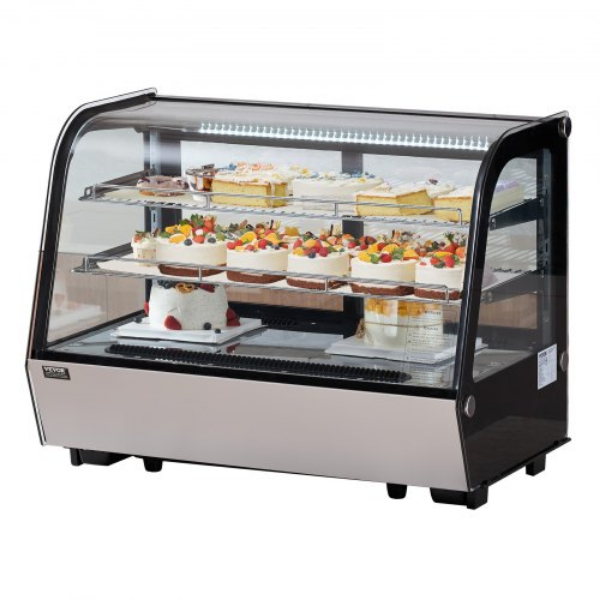 Picture of Vevor DGZSJTMHX5CFLW41TV1 5 cu. ft. 146 in. 2 Tier Refrigerated Bakery Display Fridge Case