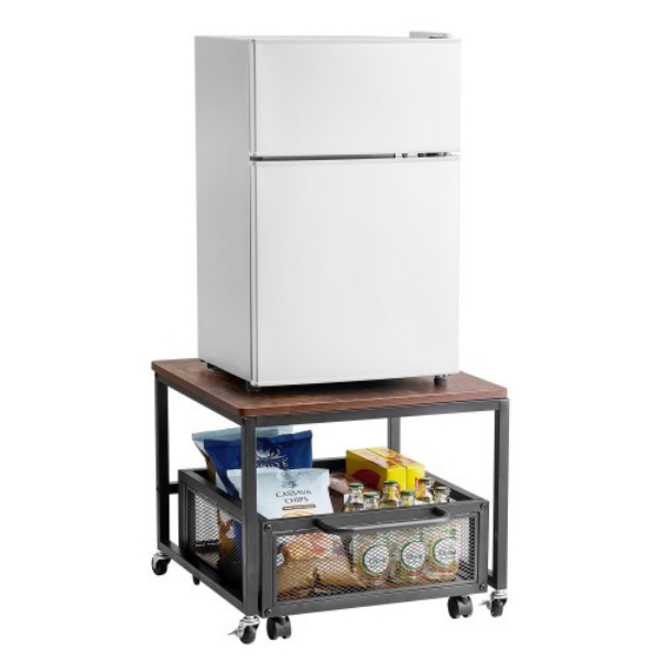 Picture of Vevor DTCKMNBXZJ1CXN7YWV0 198 lbs Storage Cart & Swivel Wheels Mini Fridge Stand - Dark Brown