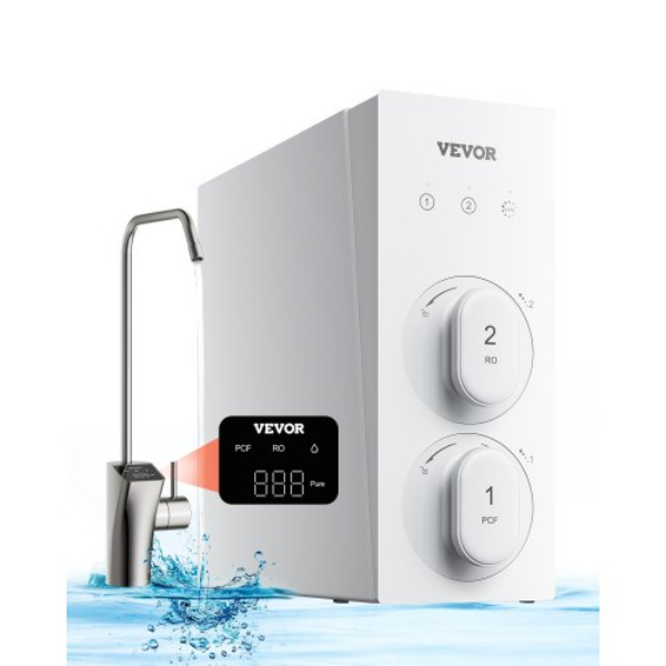 Picture of Vevor SCXLSQWSXROFOQ28LV1 600 GPD 8-stage Tankless Under Sink Water Filter Reverse Osmosis System