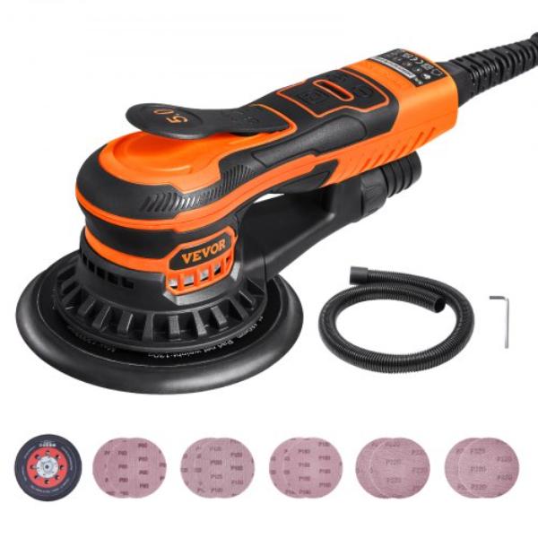 Picture of VEVOR GDSGJBS6INCHW5JEXV1 6 in. Random Orbital Palm Sander - 10000 PRM Sandpapers 6 Speeds - 10 Piece