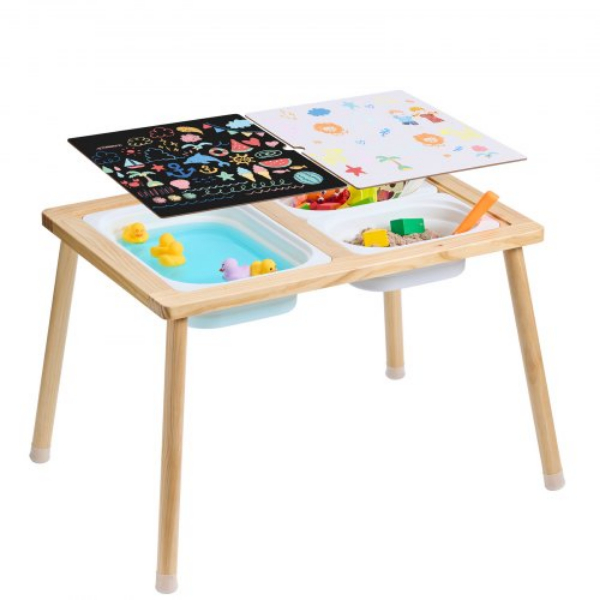 Picture of Vevor GGZDCWXK2129BE939V0 3 Foldable Indoor-Outdoor Storage Bins & Double-Sided Board Sensory Table for Toddlers