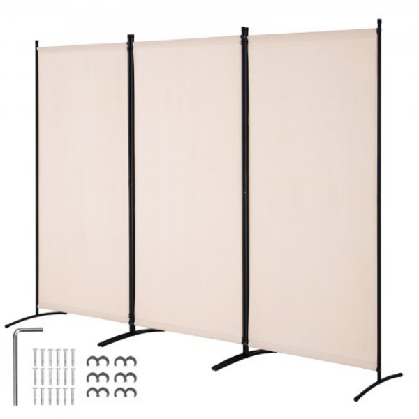 BLFWFGQSMB34AANASV0 3 Panel Folding Privacy Screen & Portable Partition Room Divider - Beige