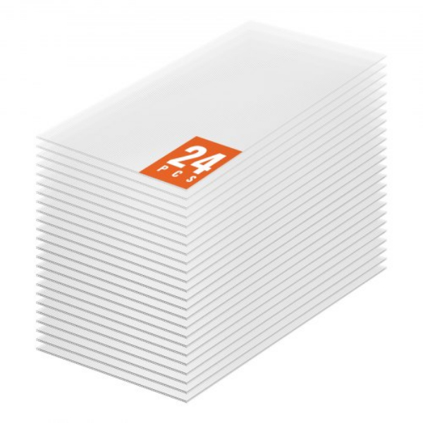 SLWDBBSTM4FTGX23EV0 2 x 4 x 0.16 ft. Polycarbonate Greenhouse Panels Roof Sheets, White - Pack of 24