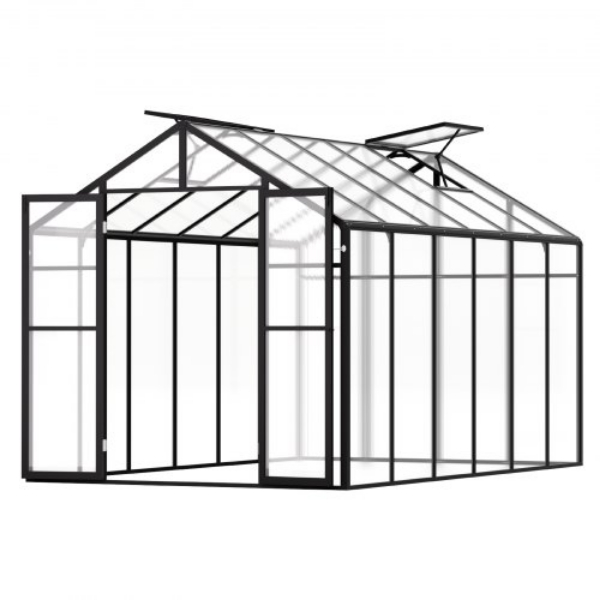 JTSZWSL8W12F5VOMTV0 8 x 12 ft. Polycarbonate Outdoor Walk-in Greenhouse for Garden