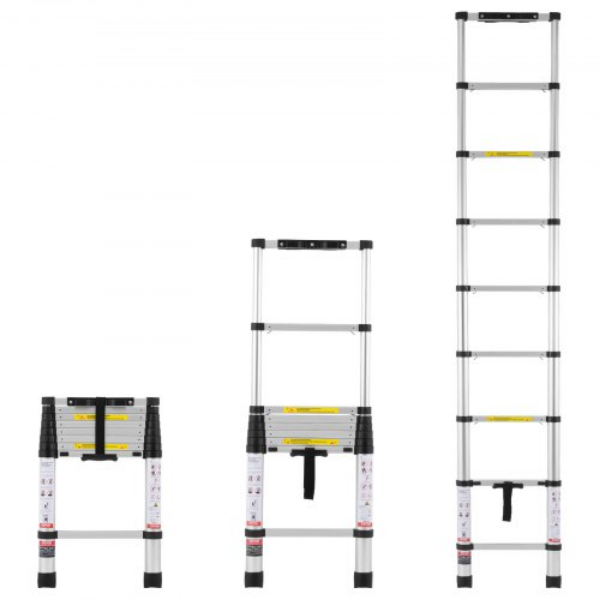 SSLTNLSLK85FO00LTV0 8.5 ft. 375 lbs Telescoping Extension Ladder - One-button Retraction
