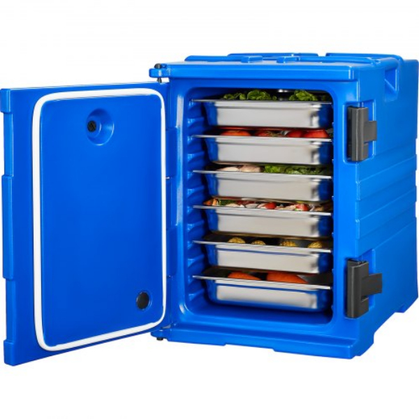 Picture of Vevor SPBWXLSLLDPE2ZZ3JV0 90 in. Insulated Food Pan Carrier Stackable Catering Dish Box - Chafing - Blue