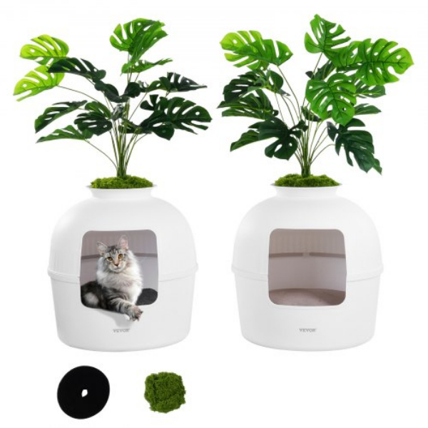 Picture of Vevor HPPT2020INCH2KKR3V0 Hidden Cat Litter Box with Artificial Plant