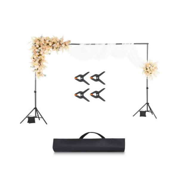 Picture of Vevor BJJ2KLJ6510FVP8ADV0 6.5 x 10 ft. Backdrop Background Stand Kit for Party & Photo Studio - Black