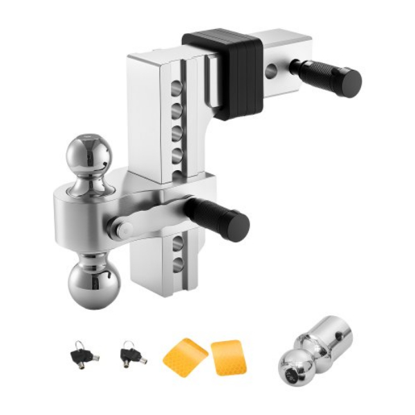 Picture of Vevor SQTQJTCB25INITPNZV0 18500 lbs 2.5 in. Receiver 8 in. Drop Tri-Ball Adjustable Trailer Hitch