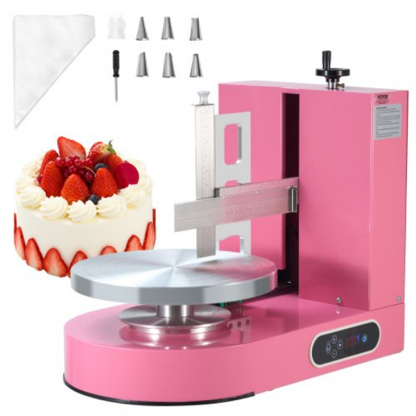 Picture of Vevor DGNYMMJ614INWBGIOV1 6 - 14 in. Cake Frosting Spreading Decorating Machine, Pink