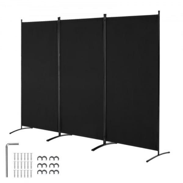 BLFWFGQSMB34DAB0VV0 3 Panel Folding Privacy Screen & Portable Partition Divider for Room Separation, Black