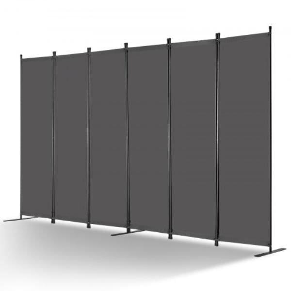 BLFWFGQ6MB22OTQ1RV0 6 Panel Folding Privacy Screen & Portable Partition Room Divider - Gray